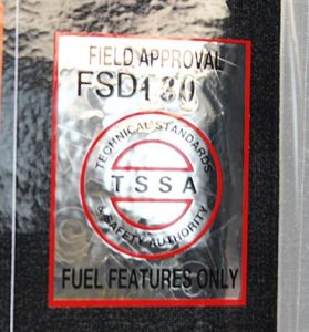 Silver Star Metal Fabricating Inc. - TSSA Field Approval Sticker